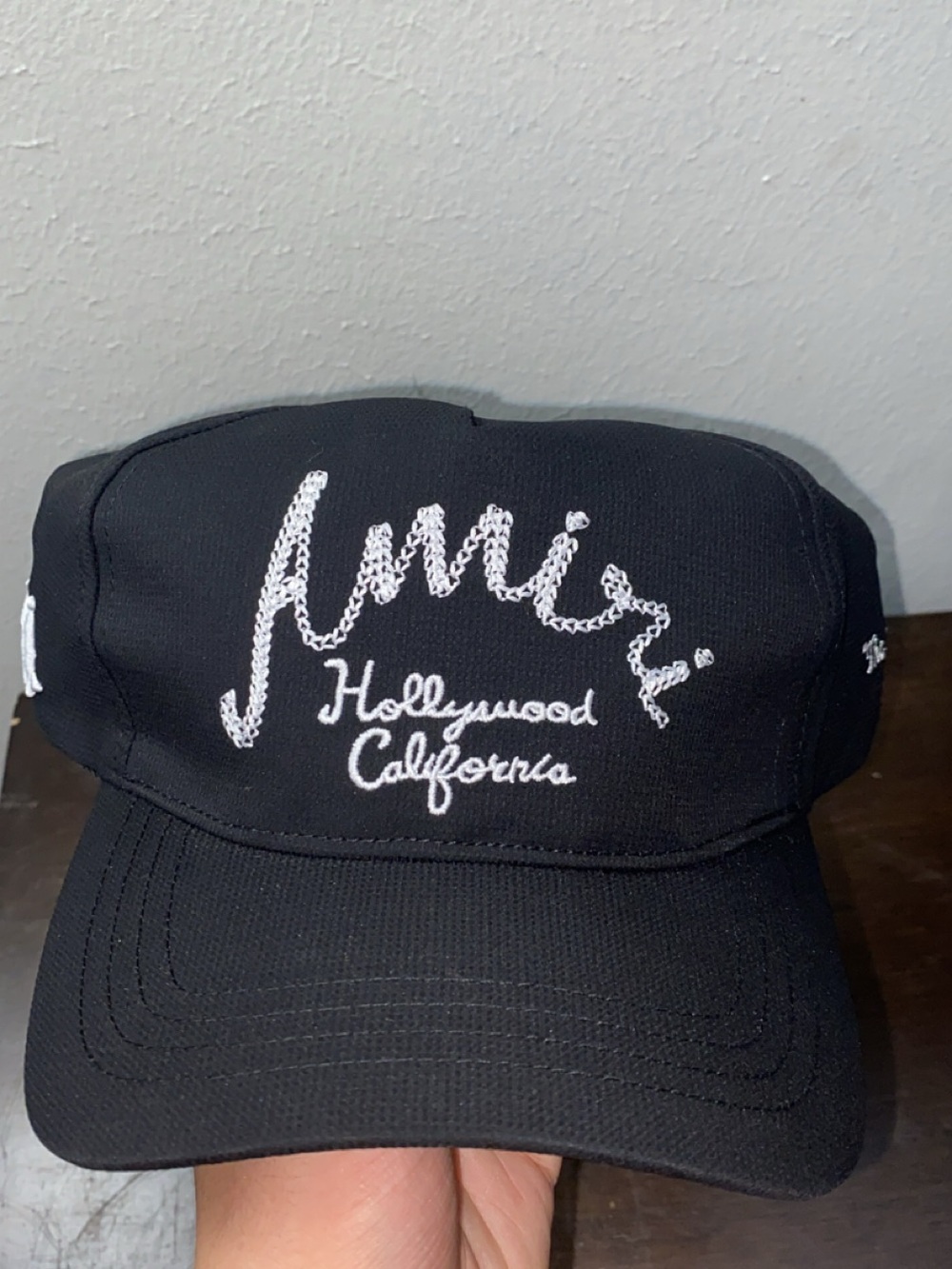AMIRI Black Cap with White Embroidered Logo